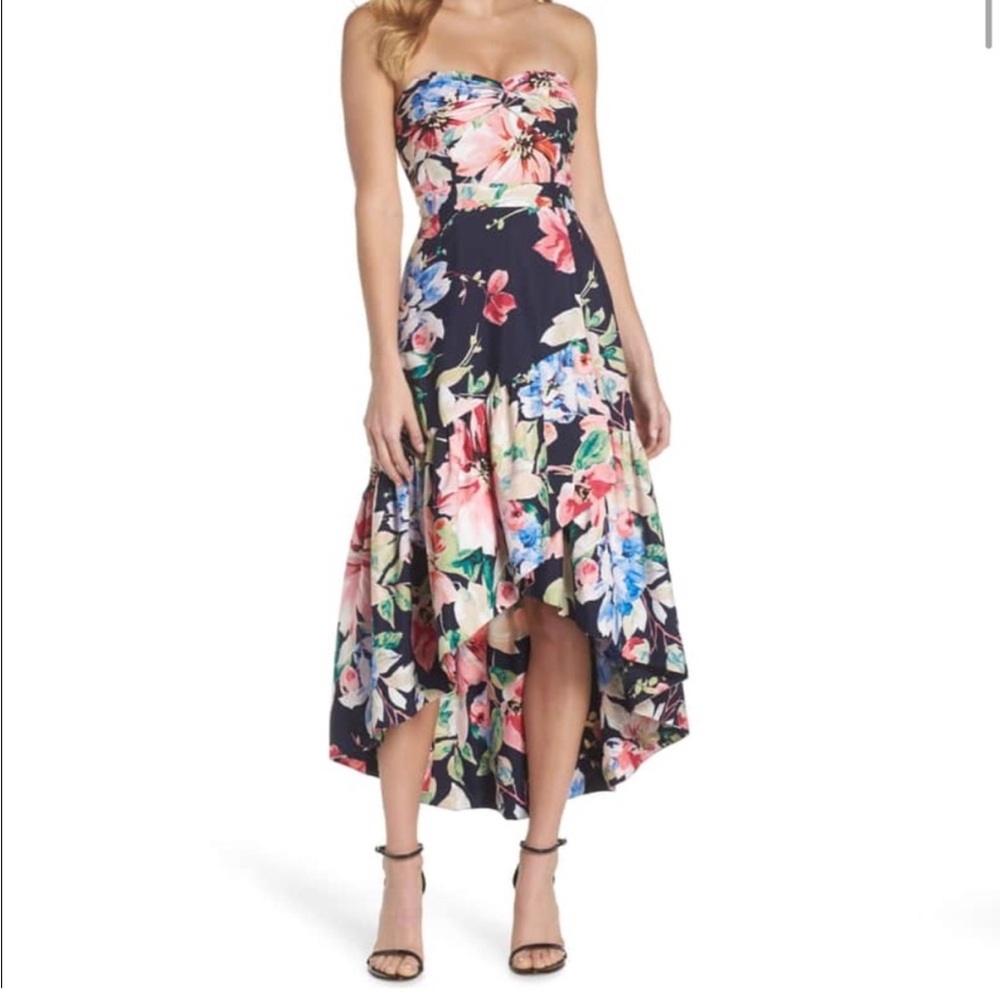 🌸 Eliza J Strapless High/Low Dress